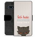 Samsung Galaxy S10 Premium Wallet Case - Angry Cat