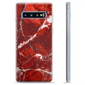 Samsung Galaxy S10+ TPU Case - Red Marble