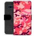 Samsung Galaxy S10 Premium Wallet Case - Pink Camouflage