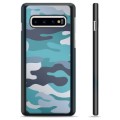 Samsung Galaxy S10 Protective Cover - Blue Camouflage