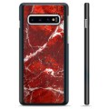 Samsung Galaxy S10 Protective Cover - Red Marble