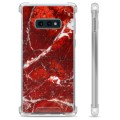 Samsung Galaxy S10e Hybrid Case - Red Marble
