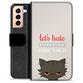 Samsung Galaxy S21+ 5G Premium Wallet Case - Angry Cat