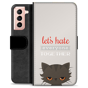 Samsung Galaxy S21 5G Premium Wallet Case - Angry Cat