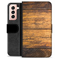 Samsung Galaxy S21 5G Premium Wallet Case - Wood
