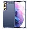 Samsung Galaxy S23 5G Brushed TPU Case - Carbon Fiber - Blue