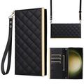 Samsung Galaxy S23 Ultra Luxury Quilted Wallet Case - Black