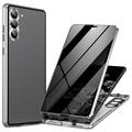 Samsung Galaxy S24 Magnetic Case with Tempered Glass - Privacy - Silver