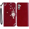 Samsung Galaxy S24 Owl Rhinestone Wallet Case