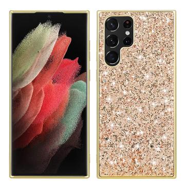 Samsung Galaxy S24 Ultra Glitter Series Hybrid Case - Gold