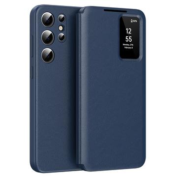 Samsung Galaxy S24 Ultra Smart Clear View Flip Case with Card Slot - Sapphire