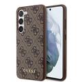 Samsung Galaxy S24+ Guess 4G Metal Gold Logo Hybrid Case - Brown