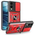 Samsung Galaxy S25 Edge Rotary Ring Hybrid Case with Camera Shield - Red