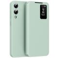 Samsung Galaxy S25 Edge Smart Clear View Flip Case with Card Slot - Light Green