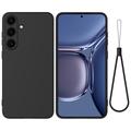 Samsung Galaxy S25 FE Liquid Silicone Case with Hand Strap - Black