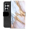 Samsung Galaxy S25+ Premium Wallet Case - Elegant Marble