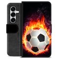 Samsung Galaxy S25+ Premium Wallet Case - Football Flame