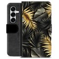 Samsung Galaxy S25+ Premium Wallet Case - Golden Leaves