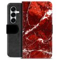 Samsung Galaxy S25+ Premium Wallet Case - Red Marble