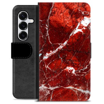 Samsung Galaxy S25+ Premium Wallet Case - Red Marble