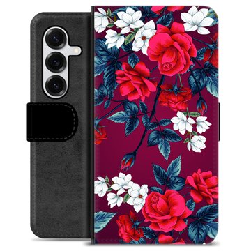 Samsung Galaxy S25+ Premium Wallet Case - Vintage Flowers