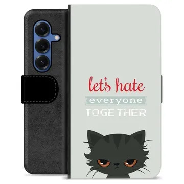 Samsung Galaxy S25 Premium Wallet Case - Angry Cat