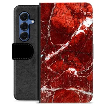 Samsung Galaxy S25 Premium Wallet Case - Red Marble