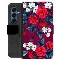 Samsung Galaxy S25 Premium Wallet Case - Vintage Flowers
