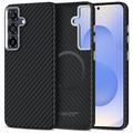 Samsung Galaxy S25 Tech-Protect Ion Carbon Plastic Case - MagSafe Compatible - Black / Silver