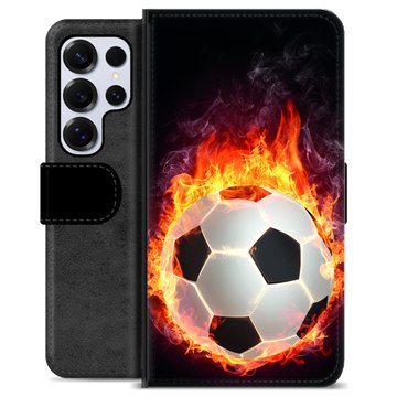 Samsung Galaxy S25 Ultra Premium Wallet Case - Football Flame