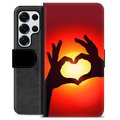 Samsung Galaxy S25 Ultra Premium Wallet Case - Heart Silhouette