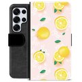 Samsung Galaxy S25 Ultra Premium Wallet Case - Lemon Pattern