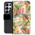 Samsung Galaxy S25 Ultra Premium Wallet Case - Pink Flowers