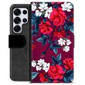 Samsung Galaxy S25 Ultra Premium Wallet Case - Vintage Flowers