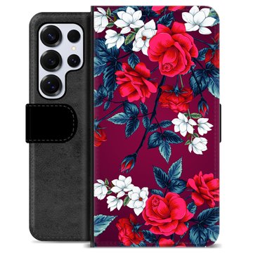 Samsung Galaxy S25 Ultra Premium Wallet Case - Vintage Flowers