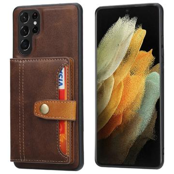 Samsung Galaxy S25 Ultra Retro Style Case with Wallet - Brown