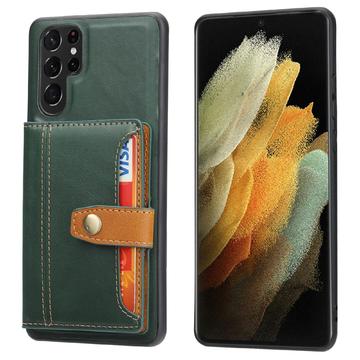 Samsung Galaxy S25 Ultra Retro Style Case with Wallet - Green