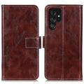 Samsung Galaxy S25 Ultra Wallet Case with Magnetic Closure - Brown