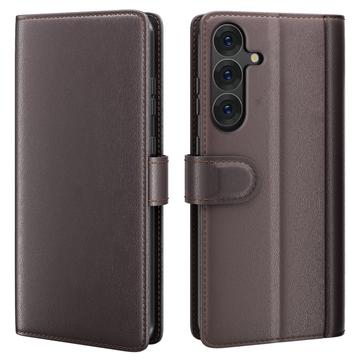 Samsung Galaxy S25 Wallet Leather Case with Kickstand - Brown