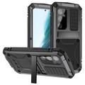 Samsung Galaxy S25+ R-Just Premium Case with Kickstand & Tempered Glass Screen Protector - Black