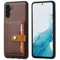 Samsung Galaxy S25+ Retro Style Case with Wallet - Brown