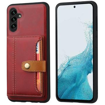 Samsung Galaxy S25+ Retro Style Case with Wallet - Red