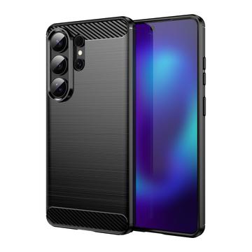 Samsung Galaxy S26 Ultra Brushed TPU Case - Carbon Fiber - Black
