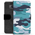 Samsung Galaxy S8 Premium Wallet Case - Blue Camouflage