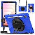 Samsung Galaxy Tab S11 Heavy Duty 360 Case with Hand Strap - Blue / Black