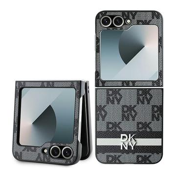 Samsung Galaxy Z Flip6/Z Flip7 FE DKNY Checkered Pattern and Stripe Case - Black