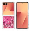 Samsung Galaxy Z Flip7 Glitter Quicksand TPU Case - Pink Hearts
