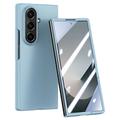 Samsung Galaxy Z Fold7 Plastic Case with Outer Tempered Glass Screen Protector - Baby Blue