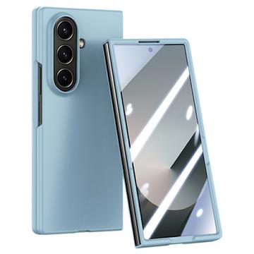 Samsung Galaxy Z Fold7 Plastic Case with Outer Tempered Glass Screen Protector - Baby Blue