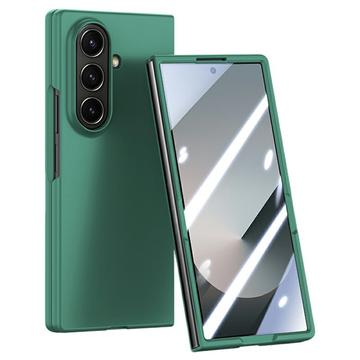 Samsung Galaxy Z Fold7 Plastic Case with Outer Tempered Glass Screen Protector - Dark Green